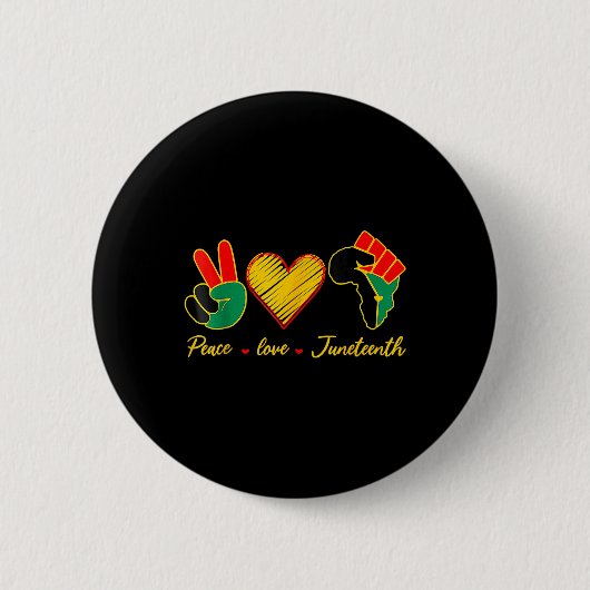 Badge Rond 5 Cm Peace Love Junetdix Pride Black Girl Black Queen (Devant)