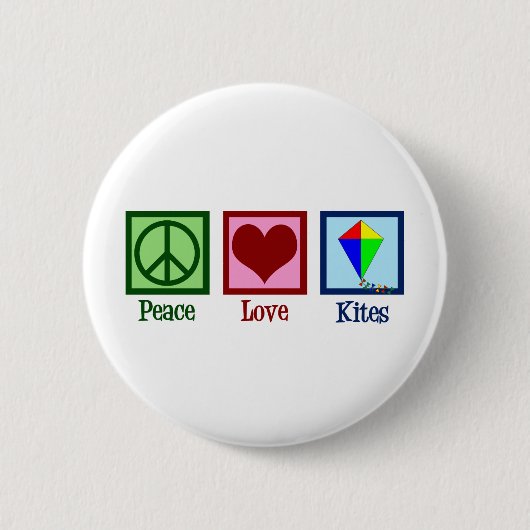 Badge Rond 5 Cm Peace Love Kites (Devant)