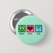 Badge Rond 5 Cm Peace Love L.A. | Cute Los Angeles (Devant & derrière)