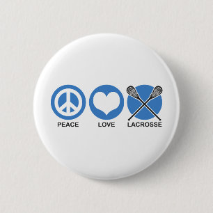 Badge Rond 5 Cm Peace Love Lacrosse