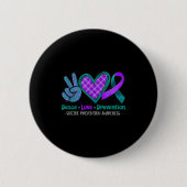 Badge Rond 5 Cm Peace Love Life Suicide Prevention Awareness Purpl (Devant)