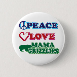 Badge Rond 5 Cm Peace-Love-Mama-Grizzlis