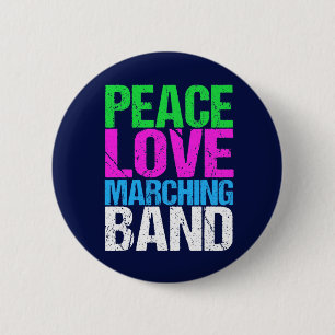 Badge Rond 5 Cm Peace Love Marching