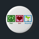 Badge Rond 5 Cm Peace Love Margaritas<br><div class="desc">J'aime les délicieuses margaritas. Un mignon bouton amant margarita pour passer aux clients de bar. Customisez avec votre nom d'entreprise de restaurant et transmettez-le aux clients.</div>