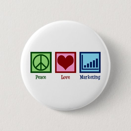 Badge Rond 5 Cm Peace Love Marketing (Devant)