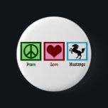 Badge Rond 5 Cm Peace Love Mustangs<br><div class="desc">Que vous aimiez les chevaux ou les équipes sportives appelées Mustangs,  nous sommes tous d'accord que c'est un grand cheval! Un signe de paix,  un coeur,  et un mignon mustang.</div>