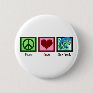 Badge Rond 5 Cm Peace Love New York