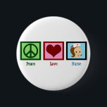 Badge Rond 5 Cm Peace Love Nurse<br><div class="desc">Cute gift for an R.N.</div>