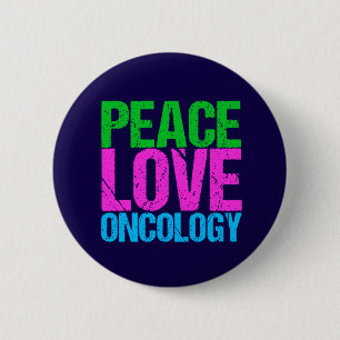 Badge Rond 5 Cm Peace Love Oncology