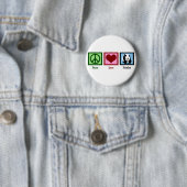 Badge Rond 5 Cm Peace Love Pandas (En situation)