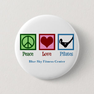Badge Rond 5 Cm Peace Love Pilates Cute Custom Studio