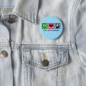 Badge Rond 5 Cm Peace Love Psychiatry (En situation)