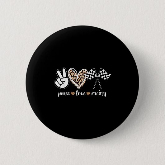 Badge Rond 5 Cm Peace Love Racing  (Devant)