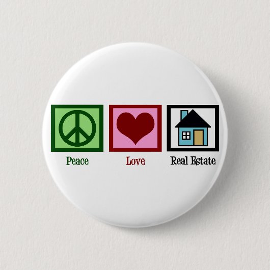 Badge Rond 5 Cm Peace Love Real Estate Company (Devant)