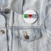 Badge Rond 5 Cm Peace Love Sagittarius (En situation)