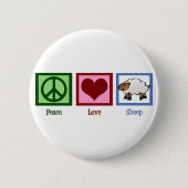 Badge Rond 5 Cm Peace Love Sheep (Devant)