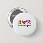 Badge Rond 5 Cm Peace Love Synchro patinage synchronisé (Devant & derrière)