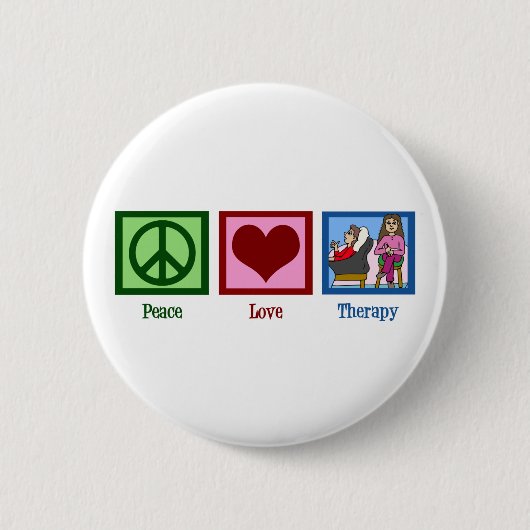 Badge Rond 5 Cm Peace Love Therapy (Devant)