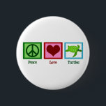 Badge Rond 5 Cm Peace Love Turtles Cute Sea Turtle<br><div class="desc">Un cadeau cool amoureux de tortue avec une jolie tortue de mer à côté d'un joli signe de paix et coeur. Les tortues Peace Love.</div>