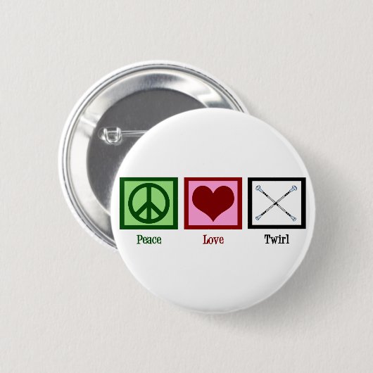 Badge Rond 5 Cm Peace Love Twirl (Devant & derrière)