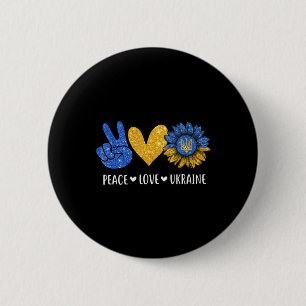 Badge Rond 5 Cm Peace Love Ukraine drapeau ukrainien Paix en Ukrai