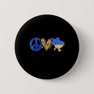 Badge Rond 5 Cm Peace Love Ukraine Pavillon Ukrainien Je Me Trouve