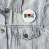 Badge Rond 5 Cm Peace Love Ukulele (En situation)