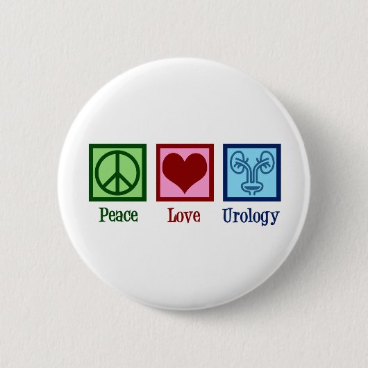 Badge Rond 5 Cm Peace Love Urology (Devant)