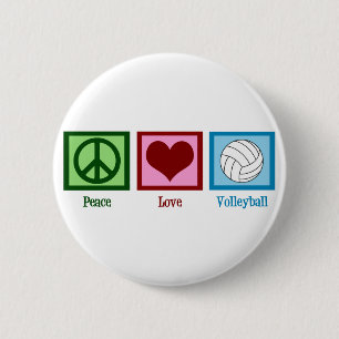 Badge Rond 5 Cm Peace Love Volleyball