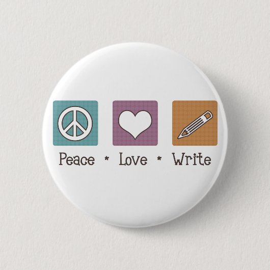Badge Rond 5 Cm Peace Love Write (Devant)