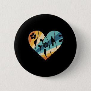 Badge Rond 5 Cm Peace Sign Love 60s les années 70 Super Hippie Cos