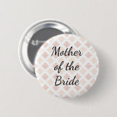 Badge Rond 5 Cm Peach Blush Damask Mère de la mariée (Devant & derrière)