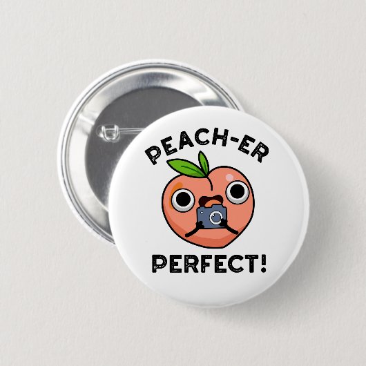Badge Rond 5 Cm Peach er Parfait Funny Peach Pun (Devant & derrière)
