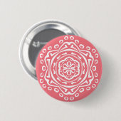 Badge Rond 5 Cm Peach Mandala (Devant & derrière)