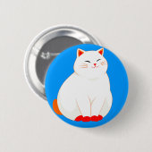 Badge Rond 5 Cm Peaches, le Chat Sourire (Devant & derrière)