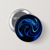 Badge Rond 5 Cm Peacock bleu Abstrait (Devant & derrière)