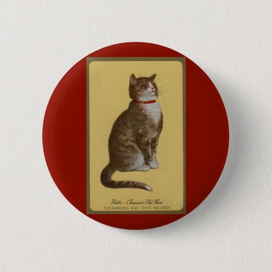 Badge Rond 5 Cm Peake, le chat tabby de Chessie (Devant)