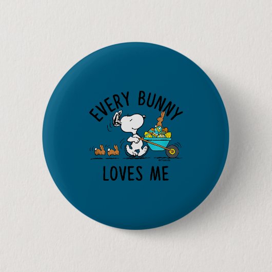 Badge Rond 5 Cm Peanuts - Pâques - chaque lapin m'aime Peanuts - (Devant)