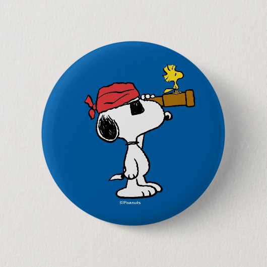 Badge Rond 5 Cm Peanuts | Pirate Snoopy and Woodstock (Devant)