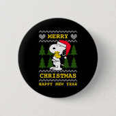 Badge Rond 5 Cm Peanuts Santa Claus Hug (Devant)