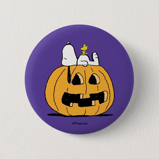 Badge Rond 5 Cm Peanuts | Snoopy and Woodstock Jack-O-Lantern (Devant)