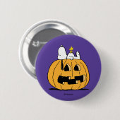 Badge Rond 5 Cm Peanuts | Snoopy and Woodstock Jack-O-Lantern (Devant & derrière)
