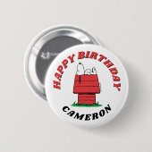 Badge Rond 5 Cm Peanuts Snoopy Dog House Birthday Button (Devant & derrière)