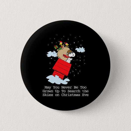Badge Rond 5 Cm Peanuts The Flying Ace At Christmas (Devant)