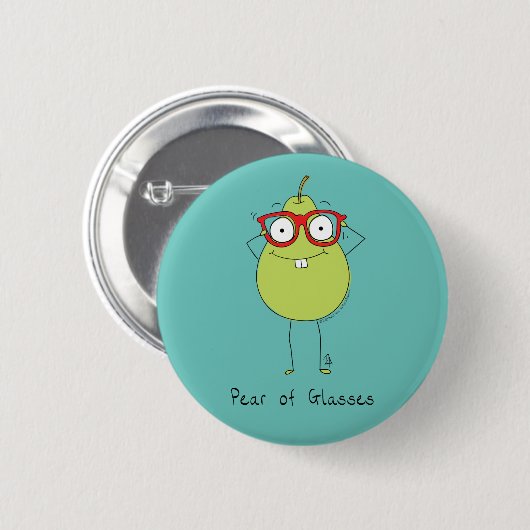 Badge Rond 5 Cm Pear of Glass Cute & Funny Pin Button (Devant & derrière)
