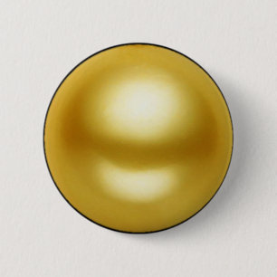Badge Rond 5 Cm Pearl d'or