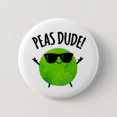 Badge Rond 5 Cm Peas Dude Funny Veggie Pea Pun (Devant)