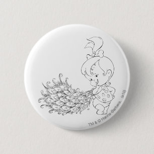 Badge Rond 5 Cm PEBBLES™ dans le paon