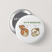 Badge Rond 5 Cm PEBBLES™ et Bam Bam Love Bedrock (Devant & derrière)