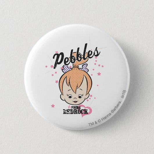 Badge Rond 5 Cm PEBBLES™ Étoiles et coeurs (Devant)